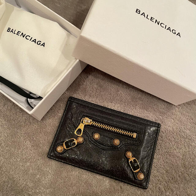 Balenciaga(バレンシアガ)の確実正規　BALENCIAGA バレンシアガ　カードケース　ゴールド　ブラック レディースのファッション小物(名刺入れ/定期入れ)の商品写真