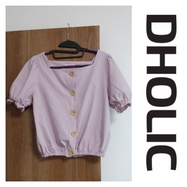 dholic(ディーホリック)のDHOLIC ディーホリック フロントボタンブラウス ラベンダー レディースのトップス(シャツ/ブラウス(半袖/袖なし))の商品写真