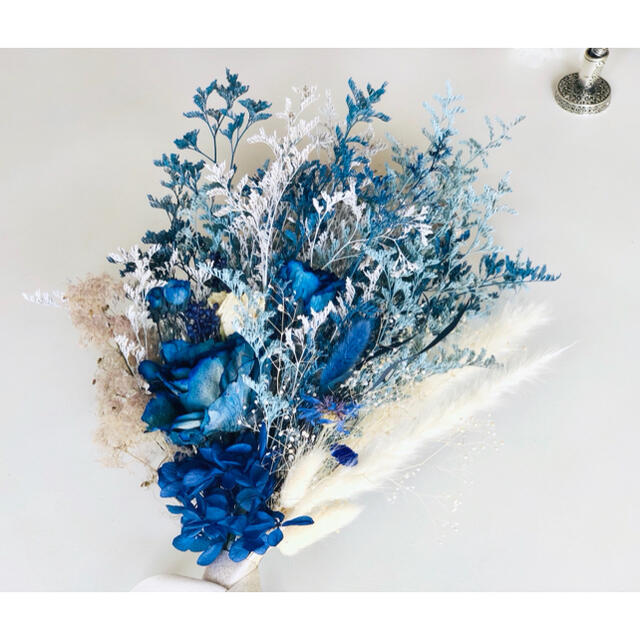 【神の祝福】ロイヤルブルーのバラブーケ02 ハンドメイドのフラワー/ガーデン(ドライフラワー)の商品写真