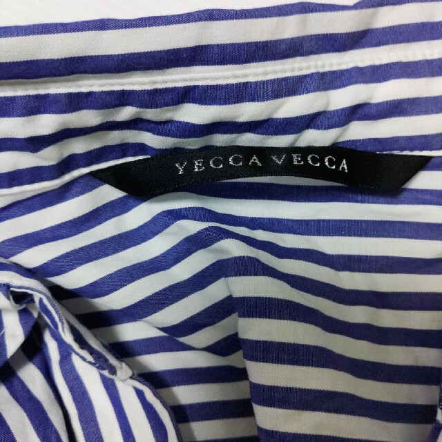 YECCA VECCA(イェッカヴェッカ)のYECCA VECCA　イェッカヴェッカ　裾ねじりシャツ　ストライプ　F レディースのトップス(シャツ/ブラウス(長袖/七分))の商品写真