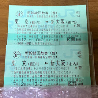 ジェイアール(JR)の新幹線　回数券　チケット　のぞみ　指定席　往復　2枚(その他)