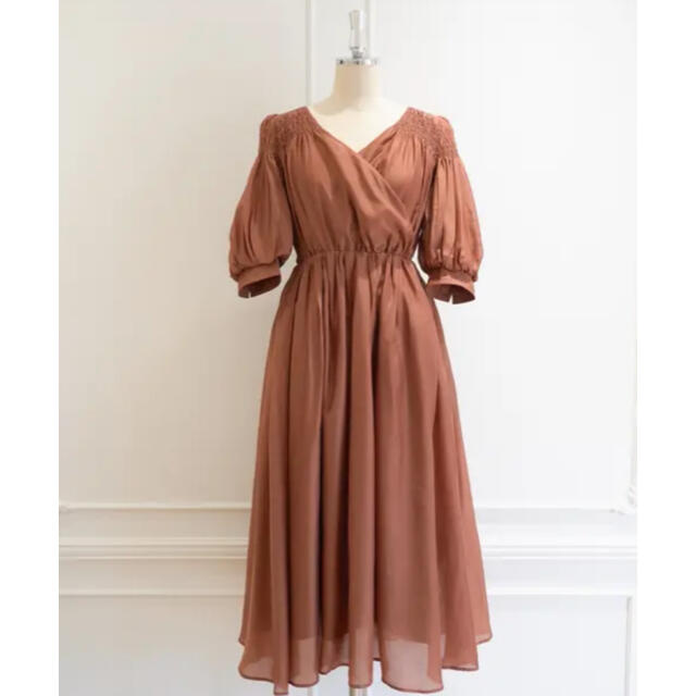 SNIDEL(スナイデル)のAirly Volume Sleeve Dress テラコッタ herlipto レディースのワンピース(ロングワンピース/マキシワンピース)の商品写真