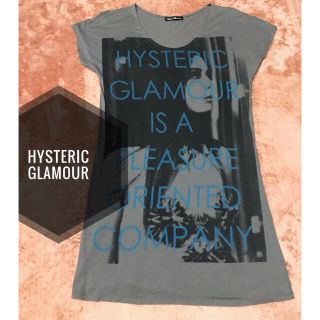 ヒステリックグラマー(HYSTERIC GLAMOUR)のHYSTERIC GLAMOUR  girlプリント 半袖 ロング丈 カットソー(Tシャツ(半袖/袖なし))