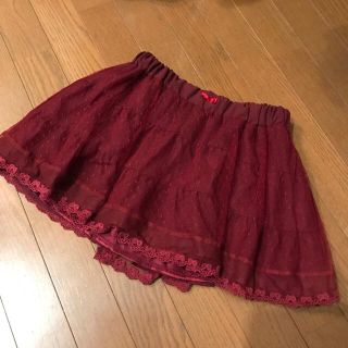 トゥララ(TRALALA)の美品★トゥララ★チュール　ミニスカート★エンジ(ミニスカート)