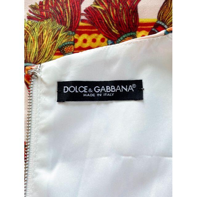 DOLCE&GABBANA(ドルチェアンドガッバーナ)のDOLCE&GABBANA ドルチェ&ガッバーナ 車輪花柄ワンピース レディースのワンピース(ひざ丈ワンピース)の商品写真