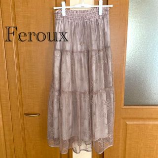 フェルゥ(Feroux)のSALE♡ Ferror  新品花刺繍レースロングスカート②(ロングスカート)