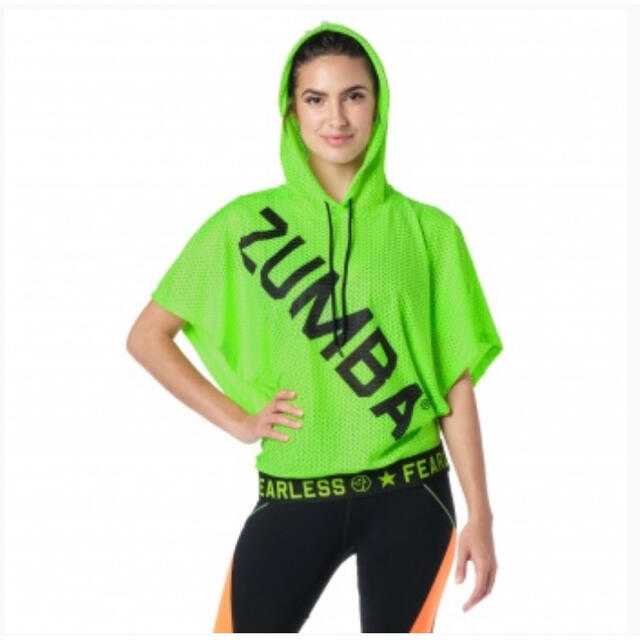 Zumba - 【新作】zumba ウェア・フード付きパーカーHoodie Green Sの