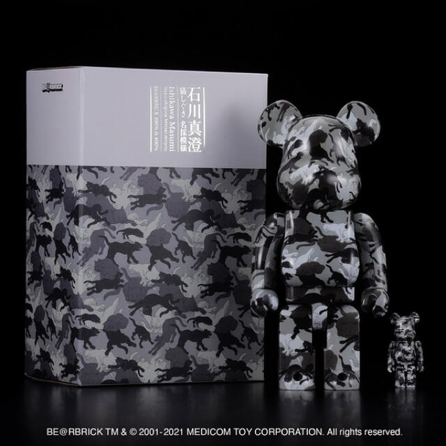 MEDICOM TOY(メディコムトイ)のBE@RBRICK 石川真澄「猫しぐさ 名採模様」 100% ＆ 400% エンタメ/ホビーのフィギュア(その他)の商品写真