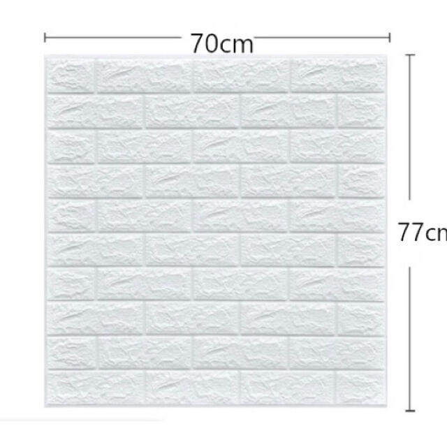 3D壁紙 DIY レンガ調壁紙 50枚セット 70㎝×77㎝×3.5ｍｍ ハンドメイドの素材/材料(型紙/パターン)の商品写真