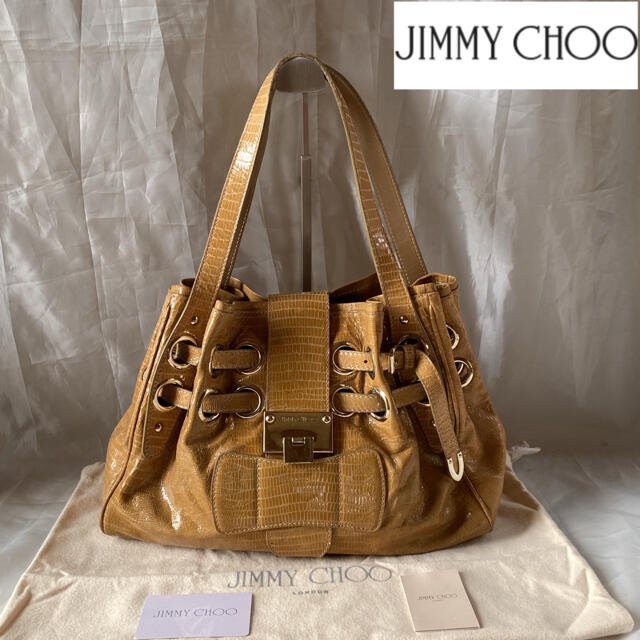 【期間限定】 JIMMY CHOO - ★JIMMY CHOO★ジミーチュウ クロコ型押しショルダーラモナバッグ 保存袋 ショルダーバッグ