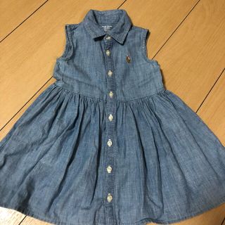 【新品】ラルフローレン　デニムワンピース   パンツ付　18Ｍ　ベビー85㎝