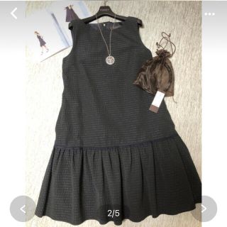 フォクシー(FOXEY)の美品♡フォクシーDress"French Border"42サイズ(ひざ丈ワンピース)