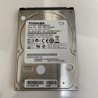 中古ハードディスク HDD 750GB ノートPC用(PCパーツ)