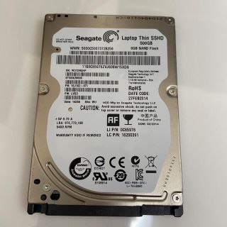 中古ハードディスク SSHD 500GB ノートPC用(PCパーツ)