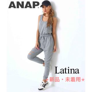 アナップラティーナ(ANAP Latina)の【新品・未着用】ANAP ニーカットダメージ裏毛ジョガーパンツオールインワン(オールインワン)