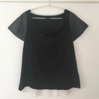 ジーナシス(JEANASIS)の＊美品＊ ジーナシス 異素材 切替デザイン カットソー トップス 半袖(カットソー(半袖/袖なし))