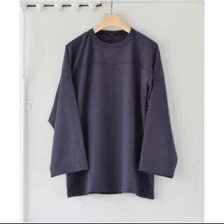 コモリ(COMOLI)のCOMOLI 21AW フットボールTシャツ fade navy サイズ2 (Tシャツ/カットソー(七分/長袖))