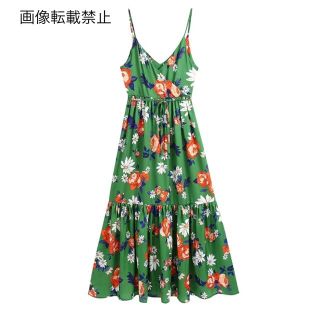 Zara 8月新作 5137 Green グリーン フラワー 花柄 キャミワンピースの通販 By 正規 海外select Shop Duality ザラならラクマ