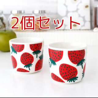 マリメッコ(marimekko)の新品　Mansikka ラテマグ コーヒーカップ マリメッコ(グラス/カップ)