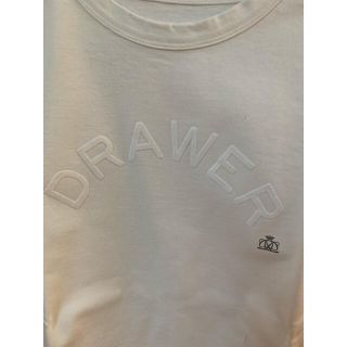 ドゥロワー(Drawer)のUSED 美品 DrawerフロッキープリントロゴＴシャツ サイズ１　ドゥロワー(Tシャツ(半袖/袖なし))