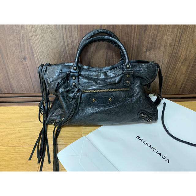 BALENCIAGA ザ シティ レザー ブラック 黒 2WAY