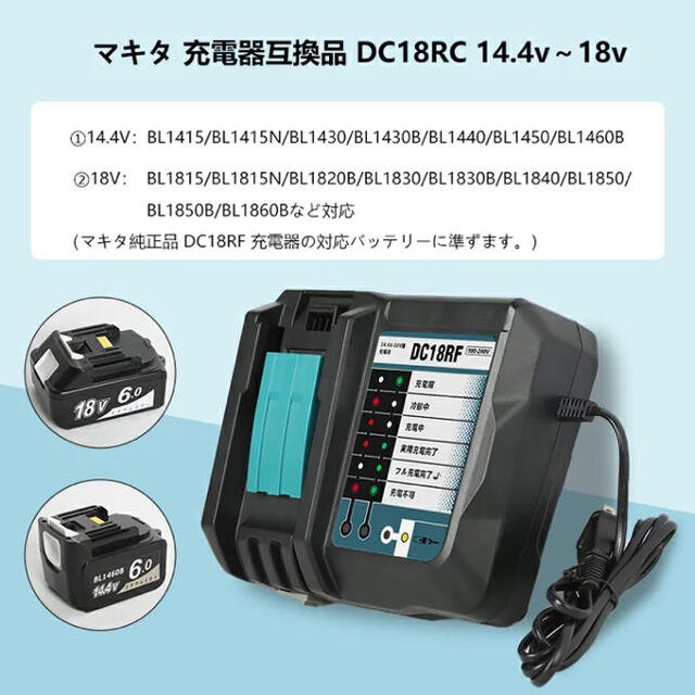 マキタ ジグソー 電動ノコギリ 充電器 セット 互換品 18V 14.4v 工具 スポーツ/アウトドアの自転車(工具/メンテナンス)の商品写真