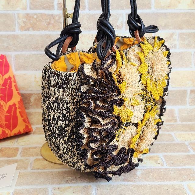 JAMIN PUECH - 美品 ジャマンピュエッシュ ☆ フラワーモチーフ カゴ JAMIN PUECH - 美品 ジャマンピュエッシュ ☆ フラワーモチーフ カゴ