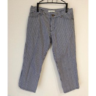 ペルルペッシュ(Perle Peche)の【ペルルペッシュ】ヒッコリー　クロップド　パンツ(クロップドパンツ)