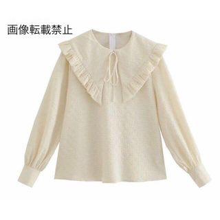 ザラ(ZARA)の🎐8月新作🍧5139◆ビッグ 襟 フリル シャツ ブラウス(シャツ/ブラウス(長袖/七分))