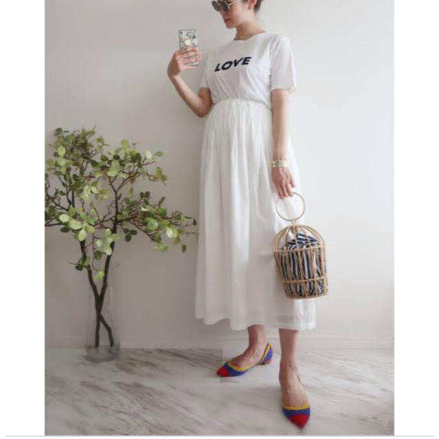 MUJI (無印良品)(ムジルシリョウヒン)の無印　コットンスカート　白　 レディースのスカート(ロングスカート)の商品写真