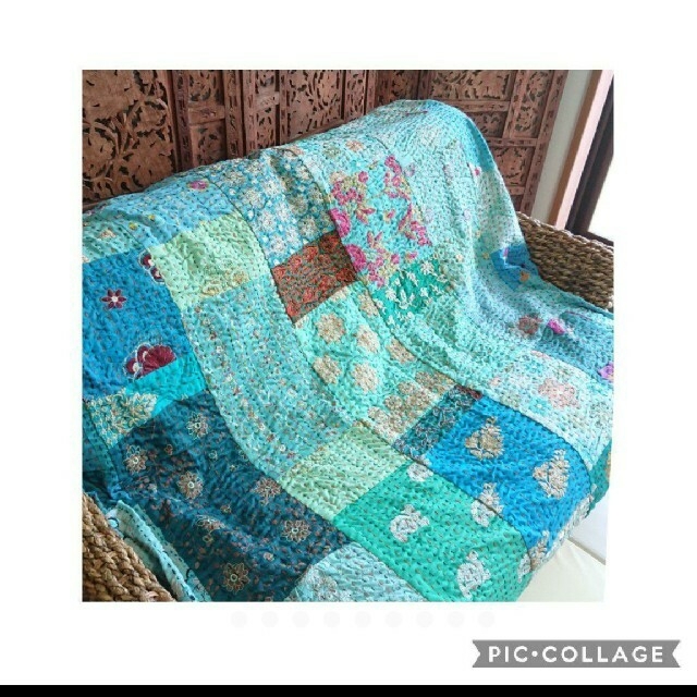 新作☆エンブロイダリー パッチワーク カンタキルト 手刺繍 ラリー
