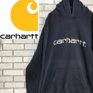 カーハート(carhartt)の【激レア】カーハート☆ビックロゴ刺繍ネイビースエットパーカー90s(パーカー)