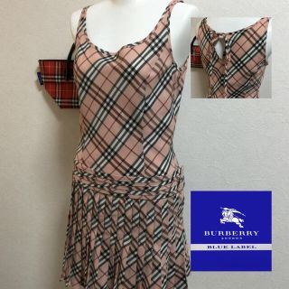 バーバリーブルーレーベル(BURBERRY BLUE LABEL)のBurberry☆ノースリーブワンピース38Ⓜ︎(ひざ丈ワンピース)