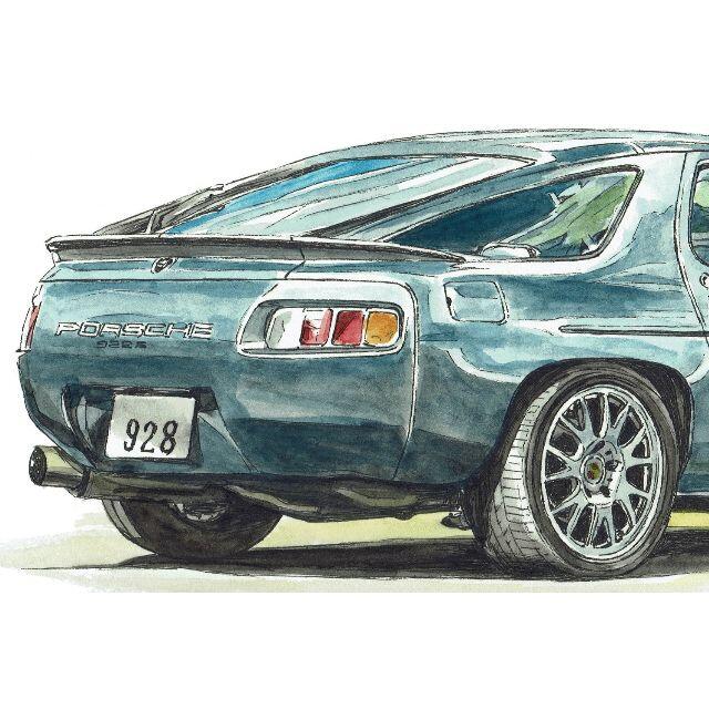 GC-1338ポルシェ924/928限定版画直筆サイン額装●作家平右ヱ門 4