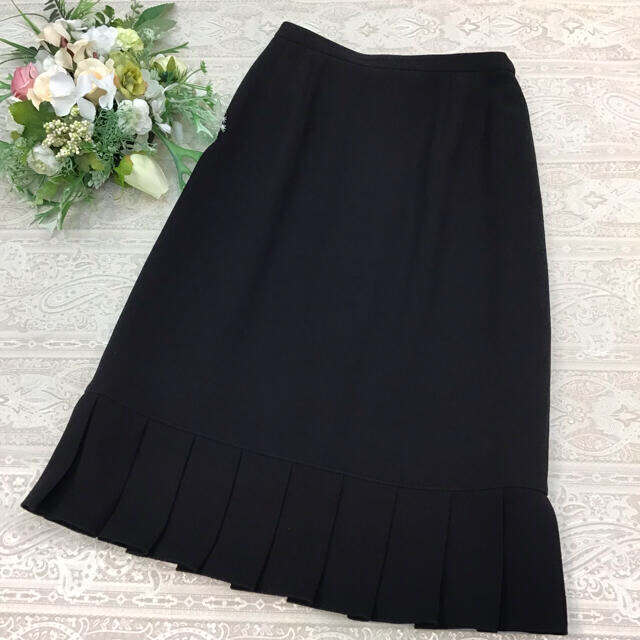 JUNKO SHIMADA(ジュンコシマダ)の💗　ジュンアシダ　♡  裾プリーツ　スカート　♡ ブラック　♡ 9 レディースのスカート(ひざ丈スカート)の商品写真