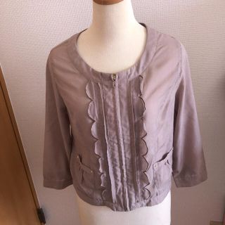 ミッシュマッシュ(MISCH MASCH)の美品　ミッシュマッシュ　フリル付き　薄型ジャケット(ノーカラージャケット)