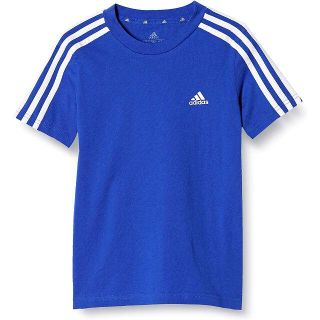 アディダス(adidas)の新品 160 ★ アディダス 半袖 Tシャツ 3ストライプス ブルー(Tシャツ/カットソー)