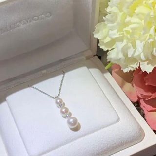 ミキモト(MIKIMOTO)の【最終週末限定値下げ】定価17万　ミキモト  パール　ネックレス　ダイヤ　3連　(ネックレス)