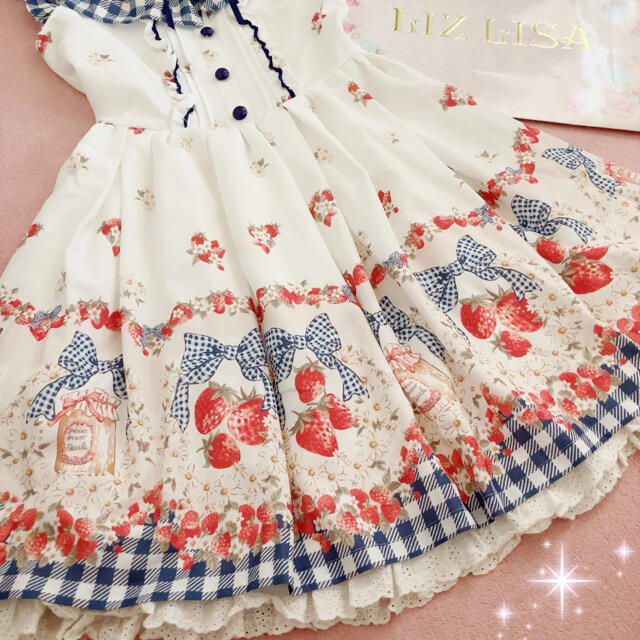 LIZ LISA - ☆リズリサLIZLISA☆ストロベリージャム柄ワンピース☆ブルーの通販 by ♡あゆ♡'s shop｜リズリサならラクマ