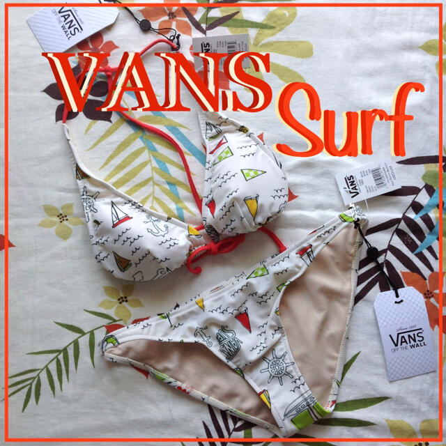 VANS(ヴァンズ)のVANSバンズUS限定マリーンデザインスイムトップ＆ボトムビキニセット水着Ｍ レディースの水着/浴衣(水着)の商品写真