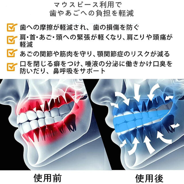 【2セット/4個】歯型で作る自分専用マウスピース/歯ぎしり/いびき/安眠 コスメ/美容のオーラルケア(口臭防止/エチケット用品)の商品写真