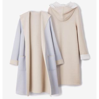 フォクシー(FOXEY)の美品▫️FOXEY F❁'19年˚ブルー×ベージュ系.｡.:*フ－ディ｡.コート(ニットコート)