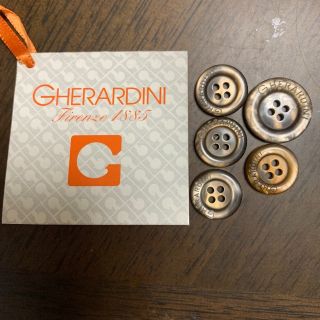 ゲラルディーニ(GHERARDINI)のゲラルディーニ  ボタン 5個  ブラウン(各種パーツ)