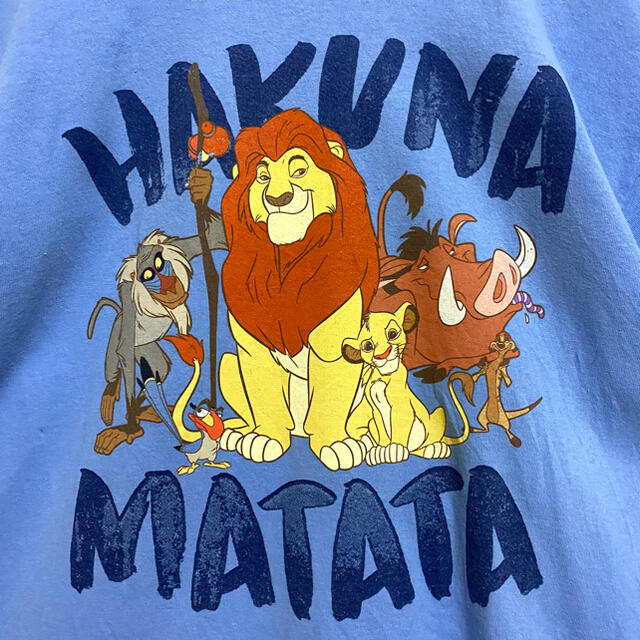Disney(ディズニー)のレア Disney LION KING 半袖 Tシャツ L くすみカラー 青 メンズのトップス(Tシャツ/カットソー(半袖/袖なし))の商品写真