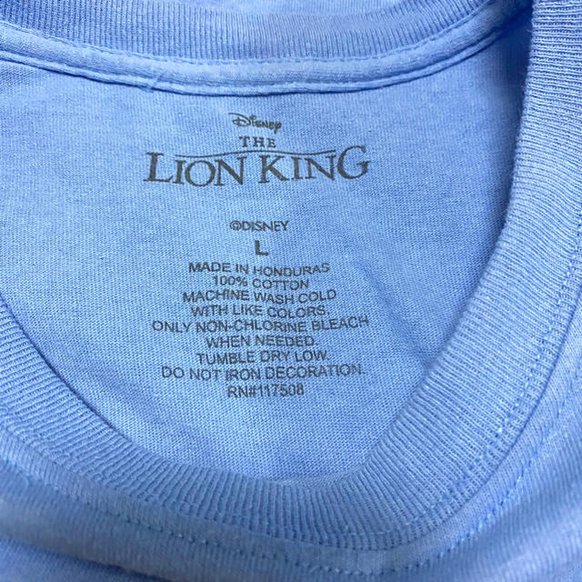 Disney(ディズニー)のレア Disney LION KING 半袖 Tシャツ L くすみカラー 青 メンズのトップス(Tシャツ/カットソー(半袖/袖なし))の商品写真