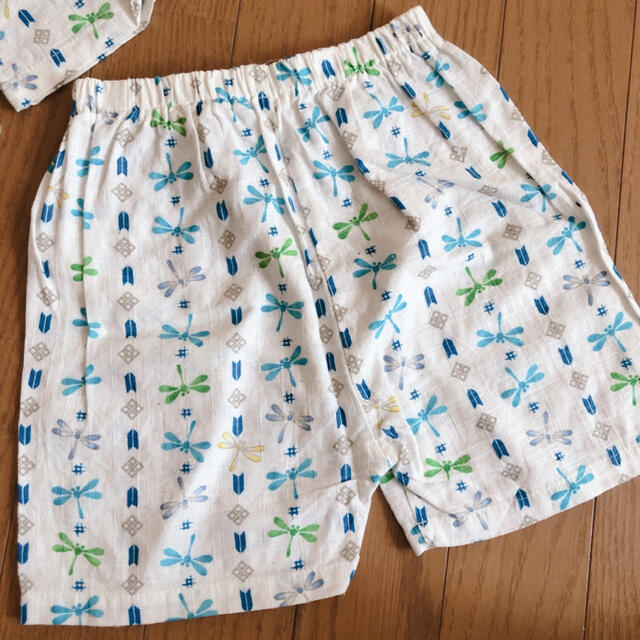 トンボ柄 和柄 甚平 男の子 100サイズ キッズ/ベビー/マタニティのキッズ服男の子用(90cm~)(甚平/浴衣)の商品写真