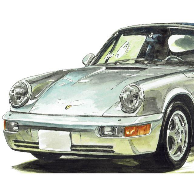 GC-1345ポルシェ928S/911限定版画直筆サイン額装●作家平右ヱ門版画