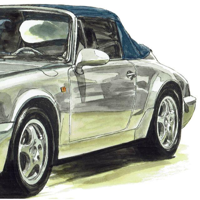 GC-1345ポルシェ928S/911限定版画直筆サイン額装●作家平右ヱ門版画