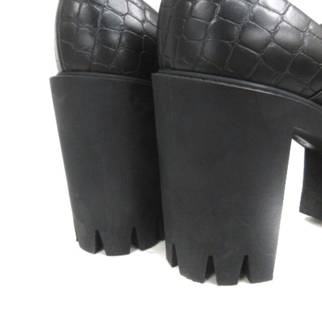 Stella McCartney(ステラマッカートニー)のステラマッカートニー 厚底 パンプス クロコ型押し 38 1/2 ブラック 靴 レディースの靴/シューズ(ハイヒール/パンプス)の商品写真