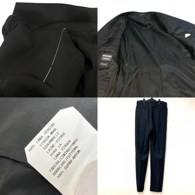 エンポリオ・アルマーニ Emporio Armani ナポリライン ジャケット パンツ スーツ ブラック 美品約27cm股下